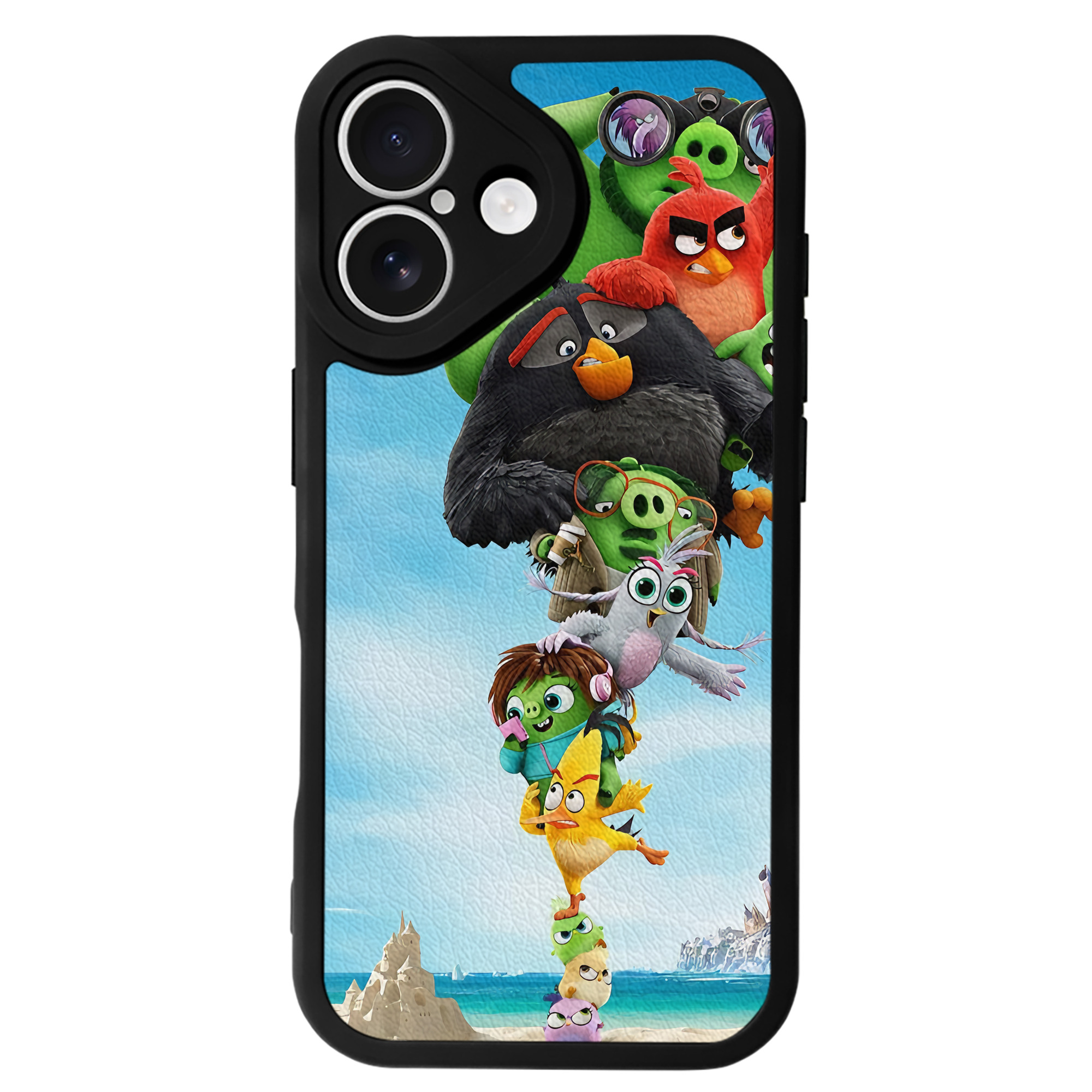 （画像用） Angry Birds アングリーバード 【iPhone 16シリーズ対応】シリコンスマホケース（レザー調） 材質：シリコン